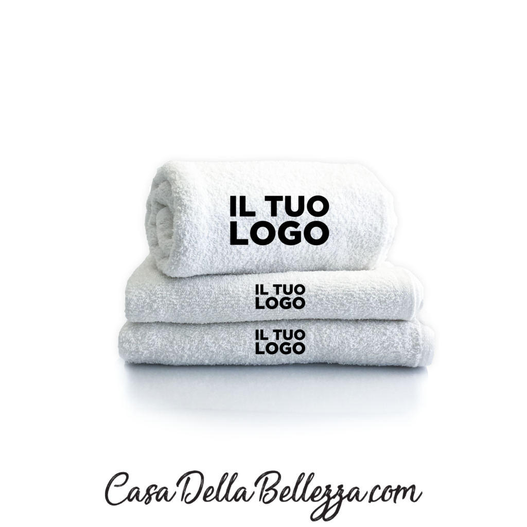 Asciugamano in spugna personalizzato TUO LOGO salone 100% cotone nazionale  